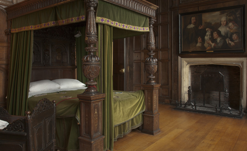 Four-poster bed at the Red Lodge Museum